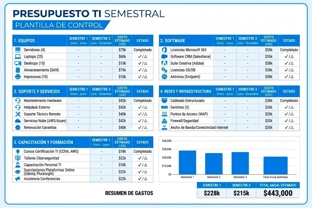 Presupuesto TI segundo semestre 2026: guía para empresas