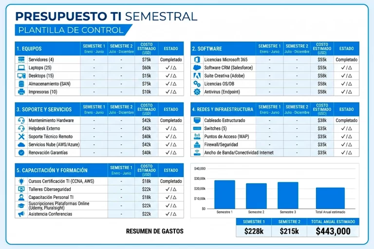 Presupuesto TI segundo semestre 2026: guía para empresas